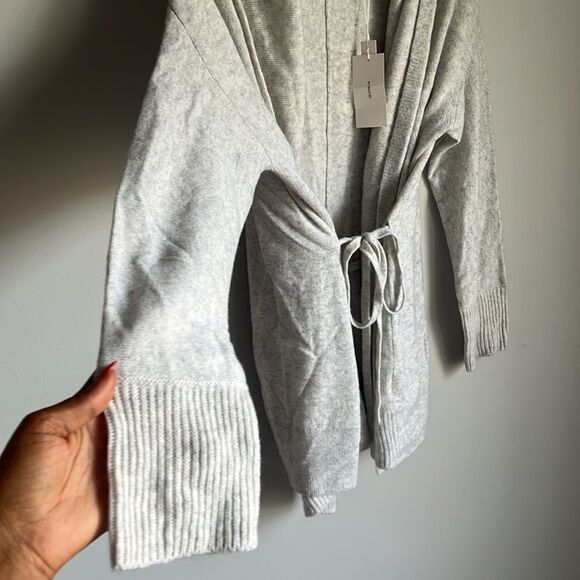 NEW Vince Belted Wool And Cashmere-blend Cardigan - Picture 5 of 13
